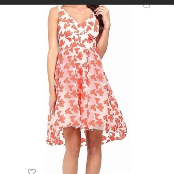 Eva by Eva Franco | Zander Butterfly Design Party Dress Orange & White-NWOT sz 2 - Picture 8 of 11